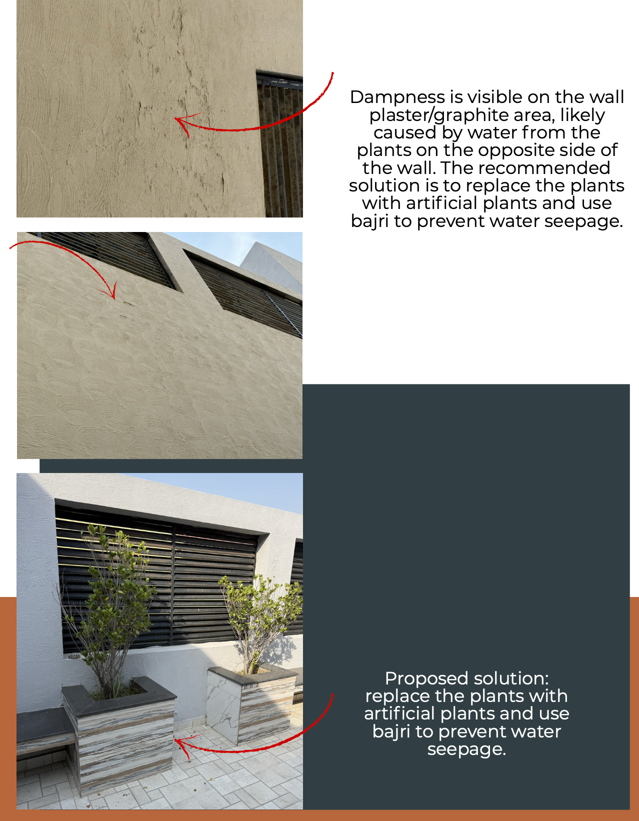 Wall dampness and water seepage